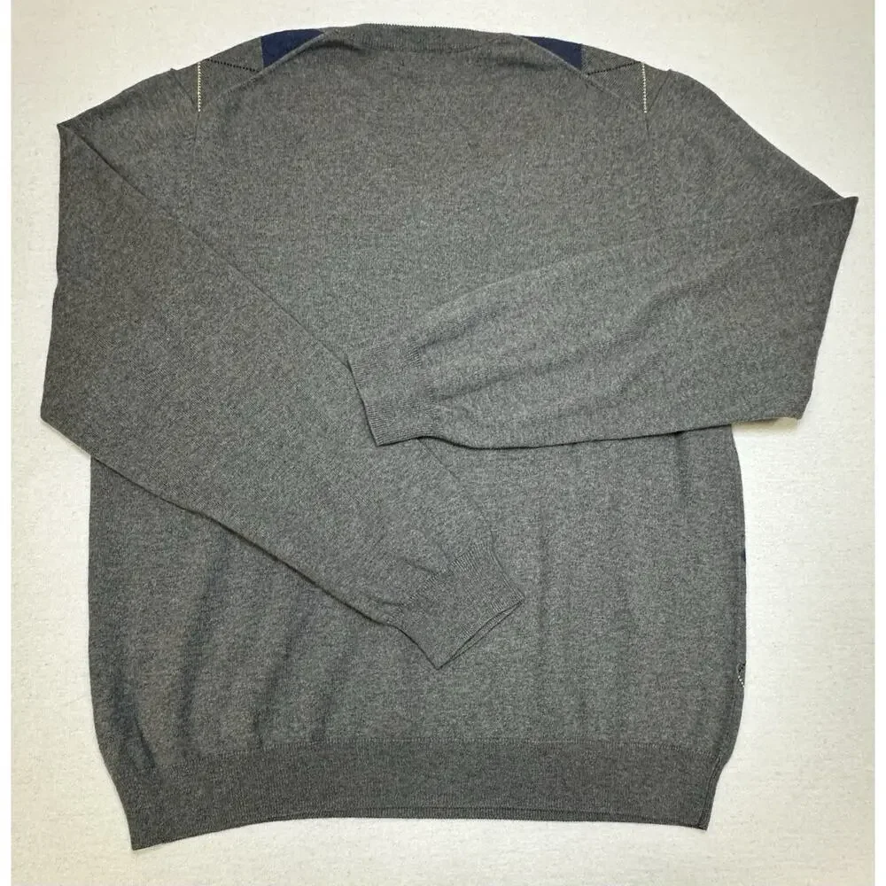 Brooks Brothers 346 Sweater Men's Size Large Cotton Cashmere Argyle Preppy Frat